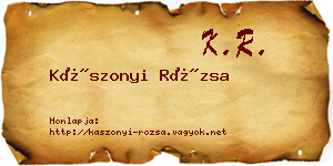 Kászonyi Rózsa névjegykártya