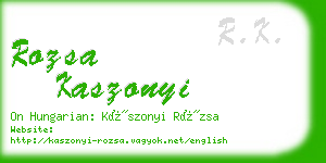 rozsa kaszonyi business card